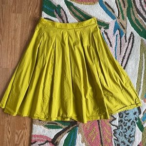 Bright mustard yellow midi skirt